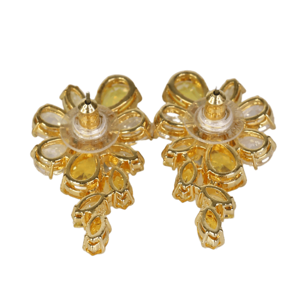 Swarovski X Gema Flower Yellow & Gold-tone Plated Earrings