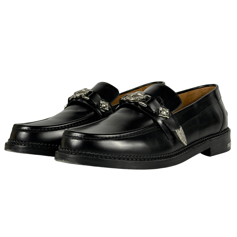 Toga Virlis Ssense Exclusive Black Metal Loafers UK 9 EU 43