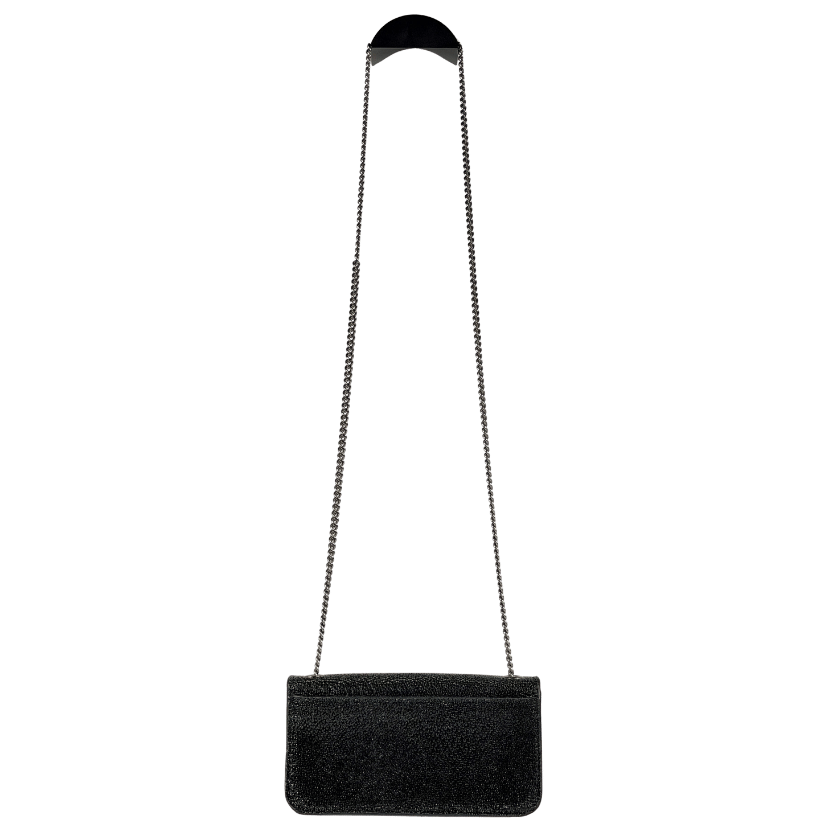 KARL LAGERFELD Black Wallet On A Chain Crossbody Bag