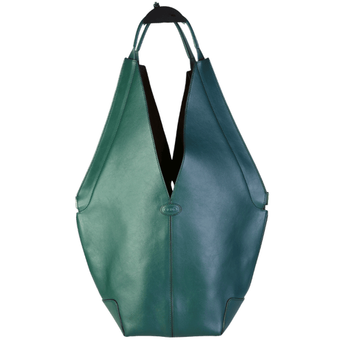 TODS Green Small Di Folio Shoulder Bag Leather One Size