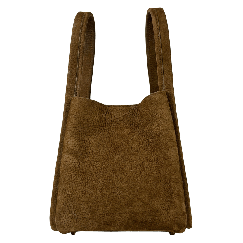 SONGMONT Brown Suede Medium Song Bag With Peace Beads Charm - Agarwood One Size