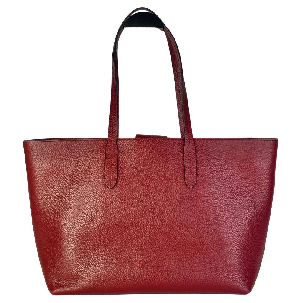 Aspinal Of London Red Burgundy Pebbled Leather Large Tote Bag One Size