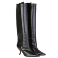 GIA/ RHW Rosie Black Leather Sculptural Heel Square Toe Knee Boots UK 7 EU 40 👠