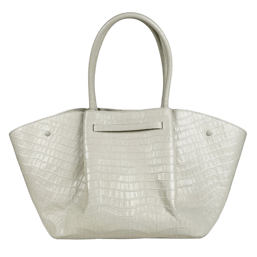 DEMELLIER LONDON Cream New York Croc-effect Leather Tote Bag