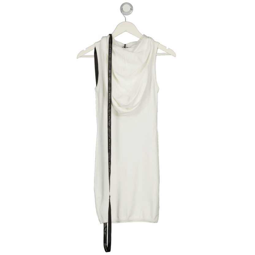 White Fox Out Of My Head Knit Mini Dress Off White UK S