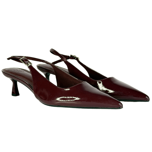ASOS Red Burgundy Skip Slingback Kitten Heel Shoes38 UK 5 EU 38