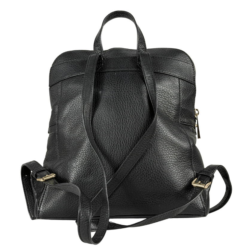 MICHAEL KORS Zip Medium Slim Backpack In Black Pebbled Leather One Size