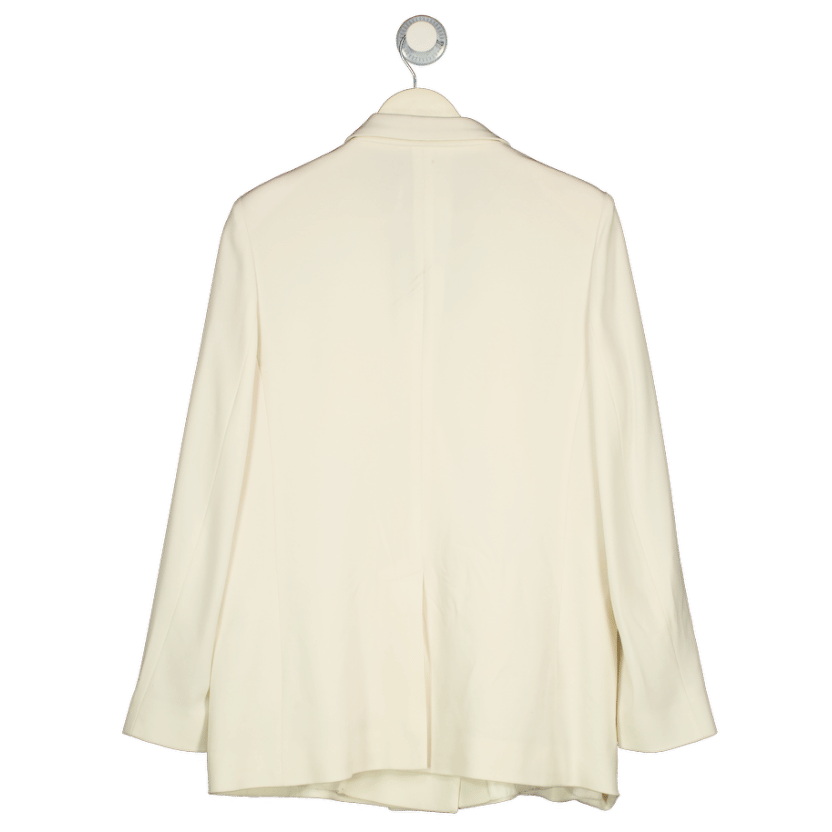 THE FOLD Cream Crepe Double Breasted Blazer UK 14