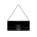 Christian Louboutin Black Patent Leather Riveiera Shoulder Clutch Bag