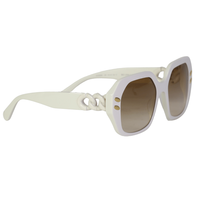 Stella McCartney Sc 40008i 25f Cream Chain Detail Sunglasses In Case