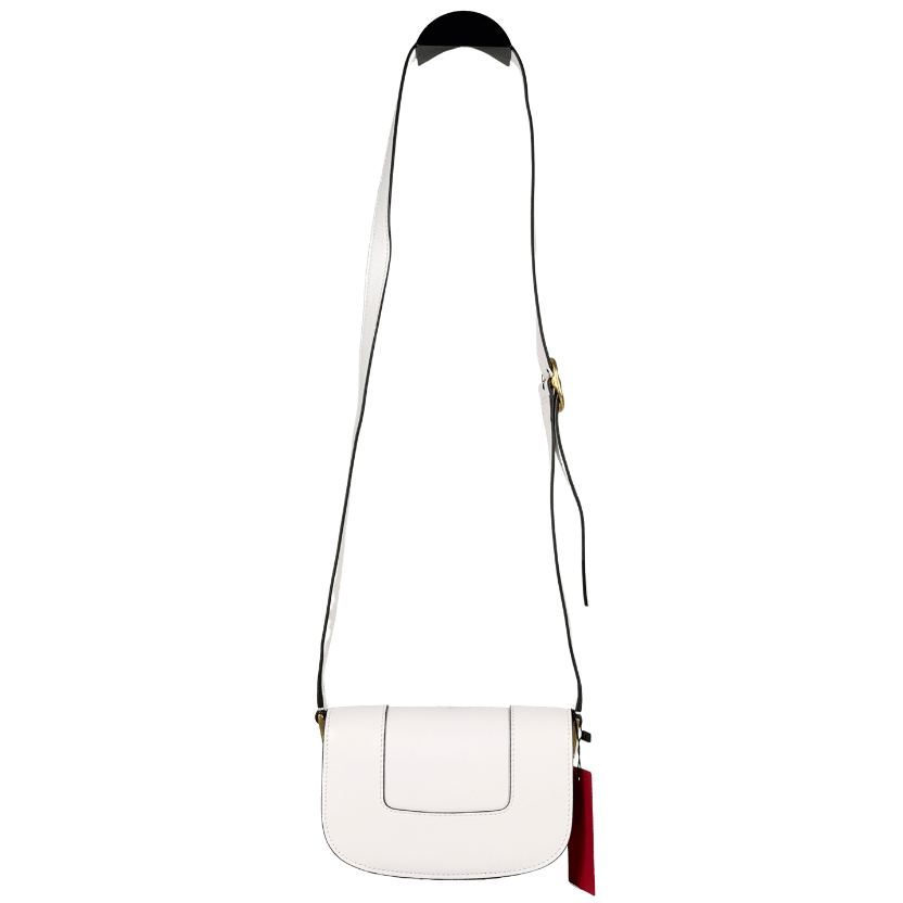 VALENTINO GARAVANI White Leather / Gold Hardware Supervee Small Leather Shoulder Bag One Size