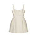 DE LA VALI Cream Lola Satin-twill Mini Dress UK 6