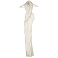 Mars the Label White High Neck Sleeveless Bodycon Crossover Maxi Dress UK 8