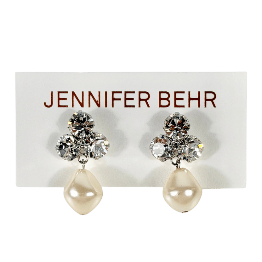JENNIFER BEHR Cream Tatiana Crystal-embellished Earrings One Size