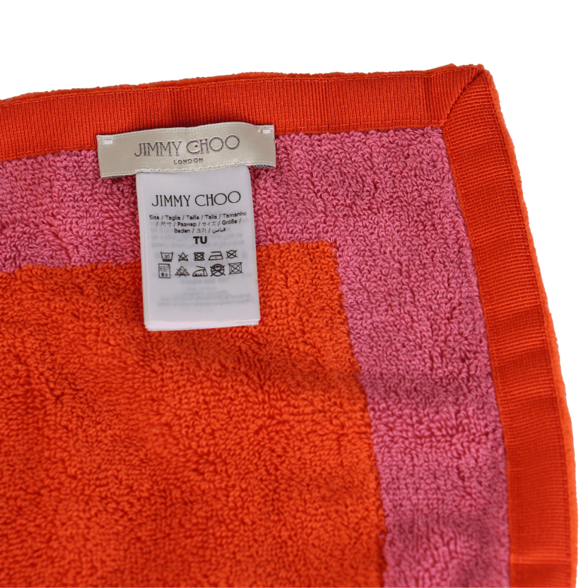 Jimmy Choo Pink Beach Towel With Logo One Size