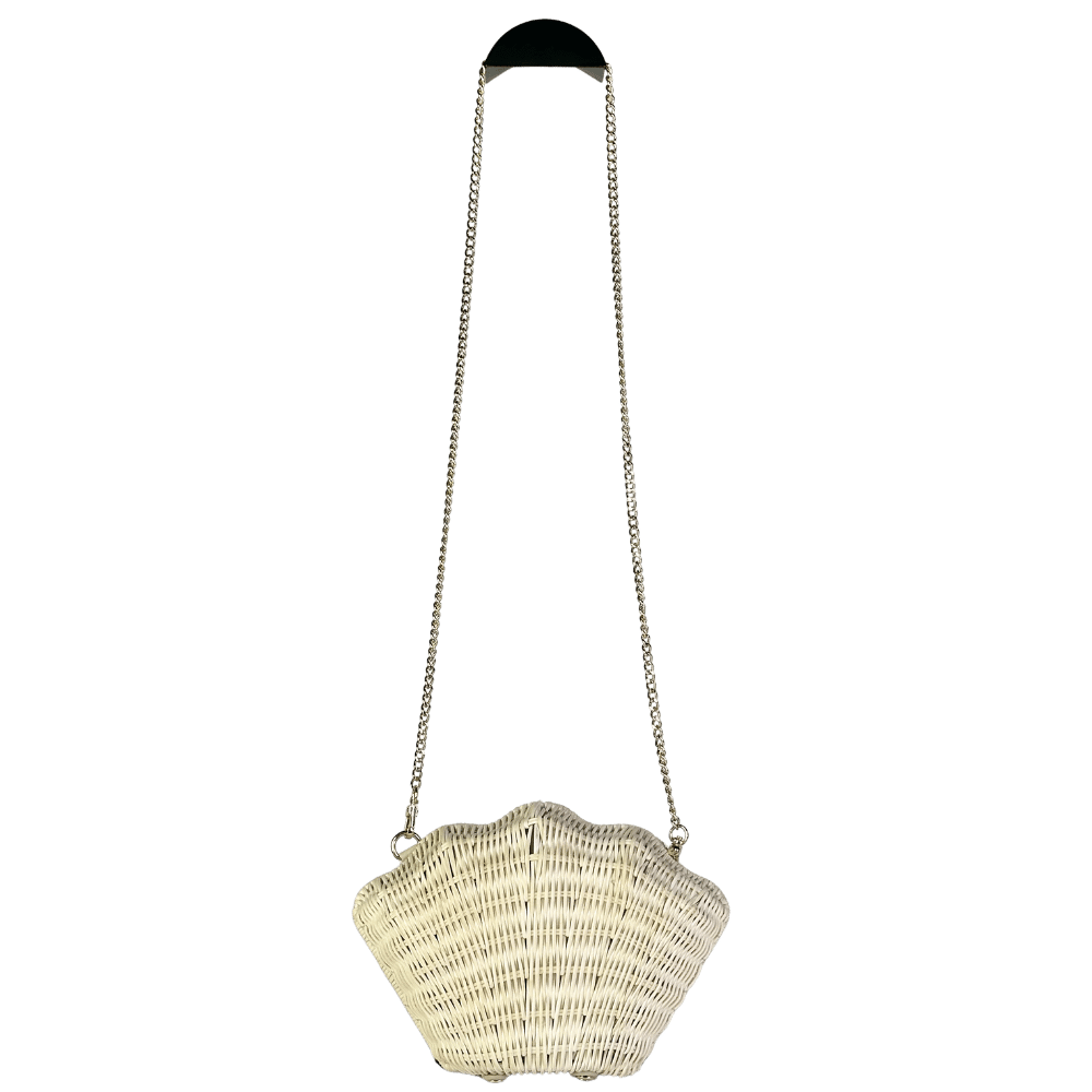 Mint Velvet Cream Structured Shell Clutch Bag With Chain Strap One Size