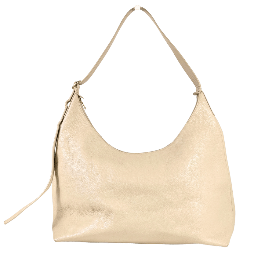 Arket Cream Leather Shoulder Bag One Size