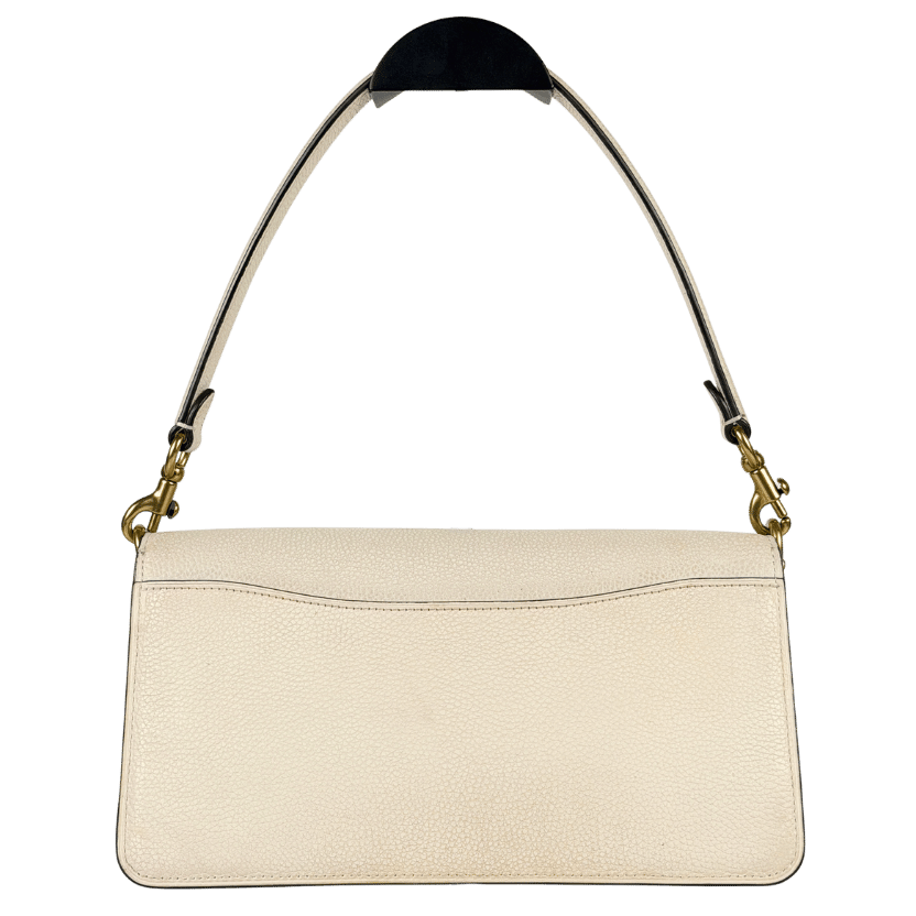 COACH Cream Pebbled Leather Tabby Shoulder Bag
