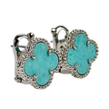 Van Cleef & Arpels Blue Vintage Alhambra Earrings - Turquoise & 18k White Gold 750 JE668174 One Size