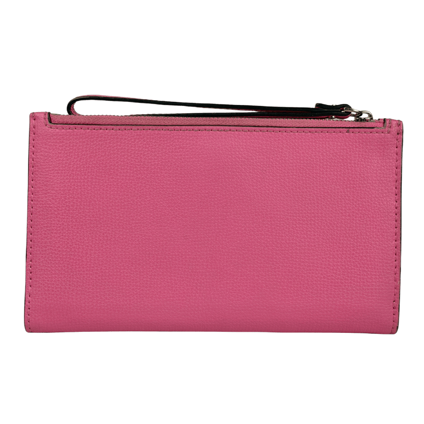 KATE SPADE Pink Pebbed Leather Wristlet Pouch And Wallet One Size