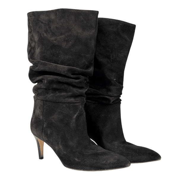 PARIS TEXAS Black Slouchy Suede Boot UK 5 EU 38
