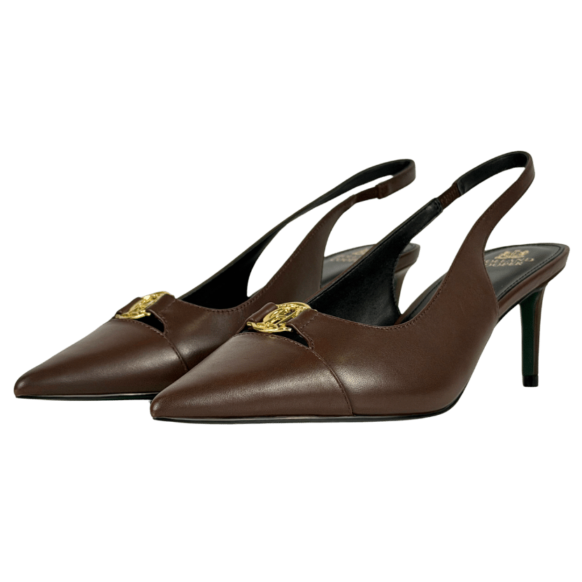 HOLLAND COOPER Wear All Day Monroe Slingback Chocolate Brown Leather UK 8 EU 41