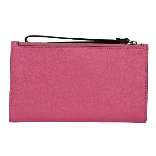 KATE SPADE Pink Pebbed Leather Wristlet Pouch And Wallet One Size