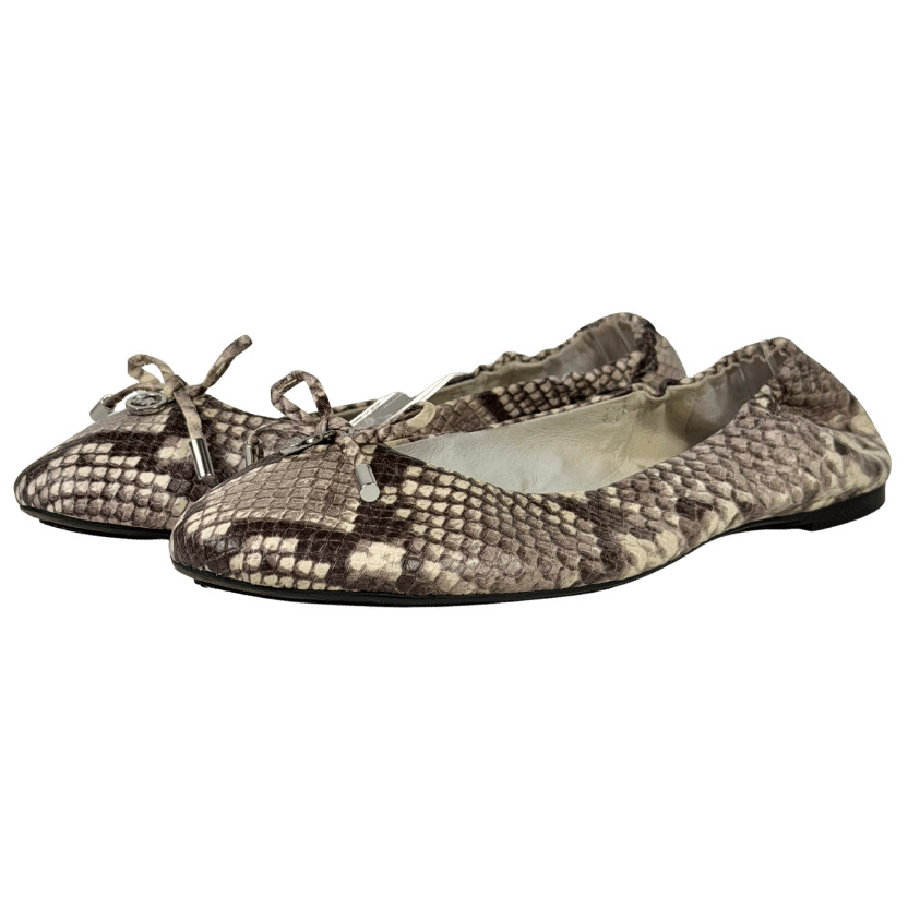 MICHAEL Michael Kors Beige Snake Embossed Leather Ballet Flats UK 5 EU 38 👠