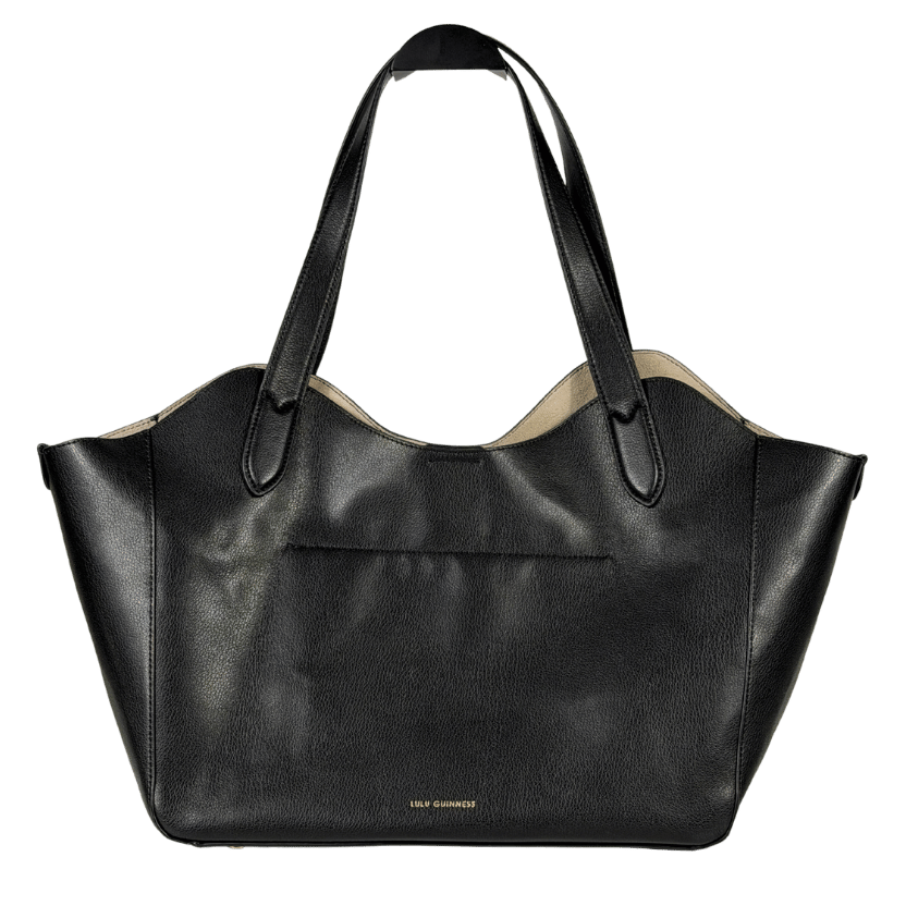 LULU GUINNESS Large Ivy Black Leather Tote Bag