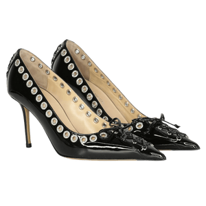 Mach & Mach Black Eyelet-lace Pumps UK 5 EU 38