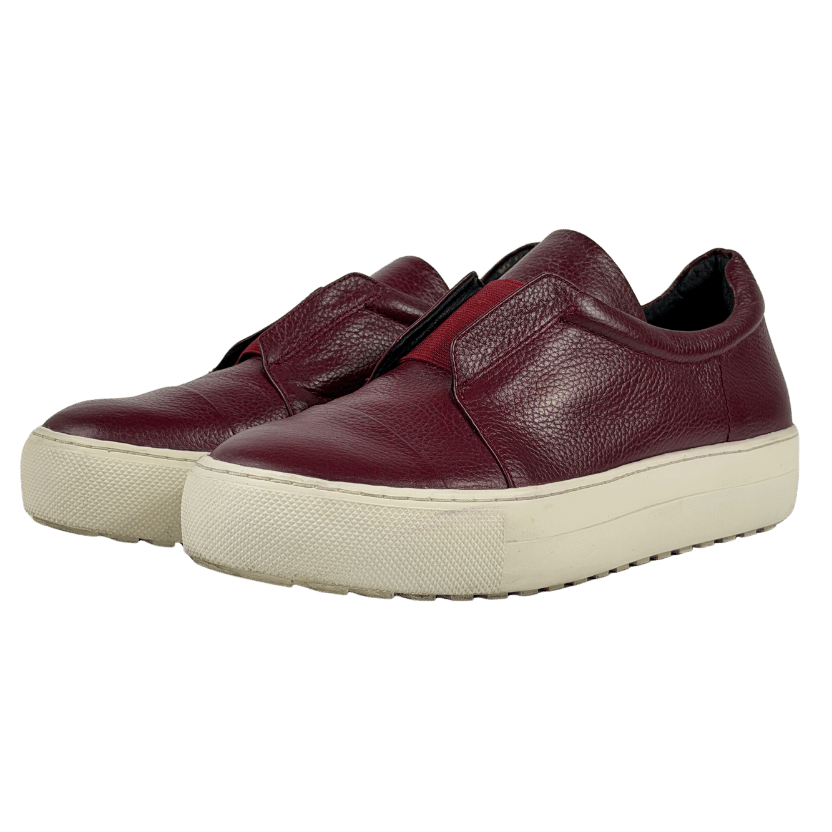 ATELJE 71 Burgundy Red  Leather Flatorm Trainers Us7.5 UK 5.5 EU 38.5 👠