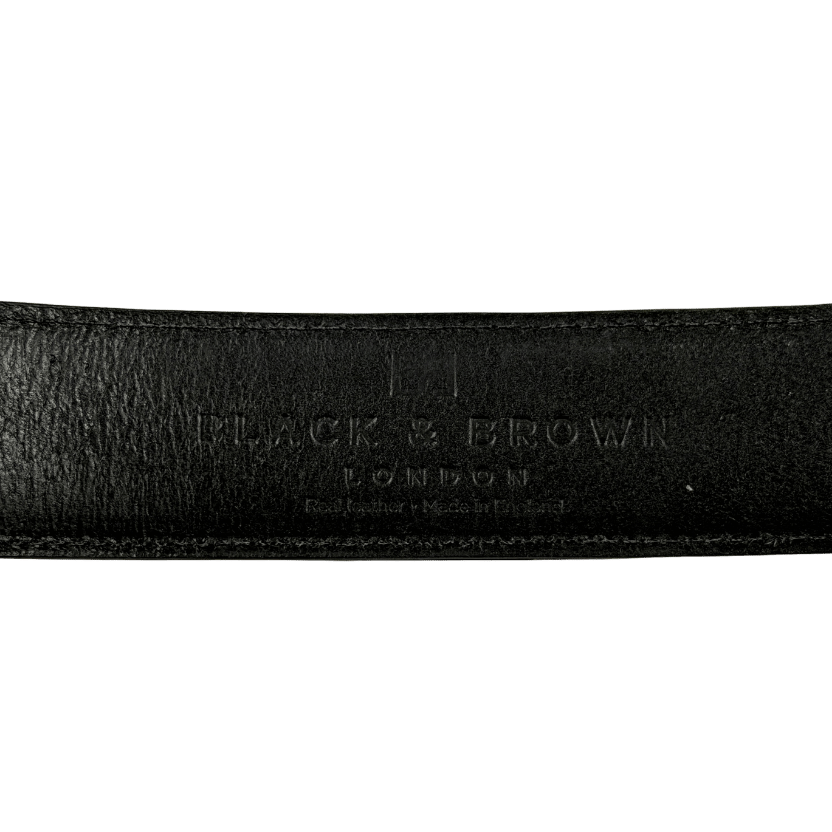 BLACK & BROWN LONDON Naomi Black / Gold Leather waist belt 80cm