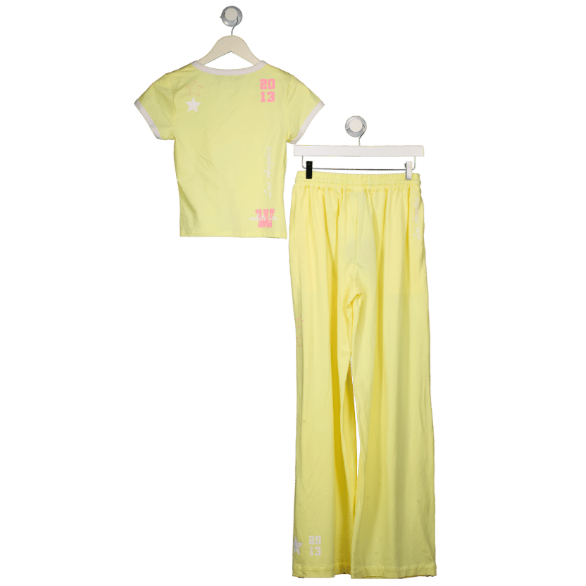 White Fox Yellow All Star Season Baby Tee And Jogger Set UK S / M
