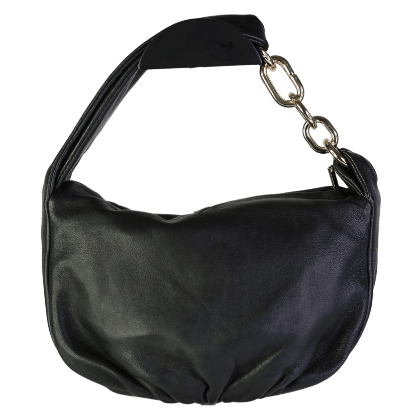COS Black Micro Leather Chain Bag One Size