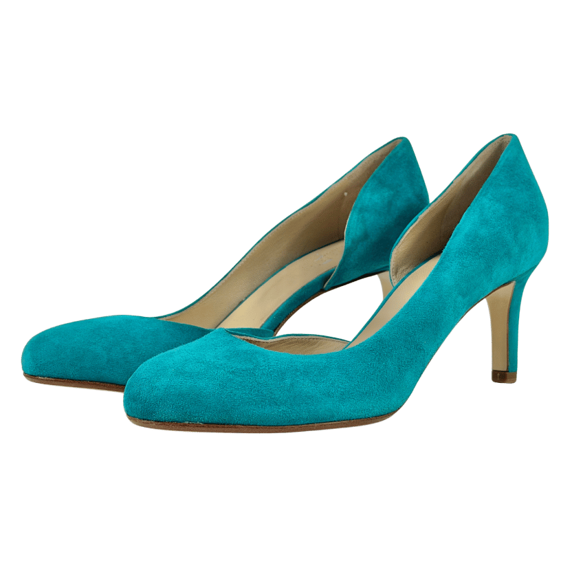 HOBBS Turquoise Blue Tallulah Suede Court Shoes UK 5 EU 38 👠