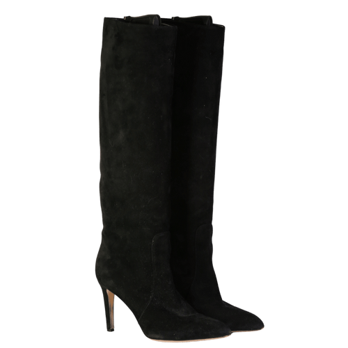 Gianvito Rossi Black Hansen 85 Suede Knee-high Boots UK 7 EU 40 👠