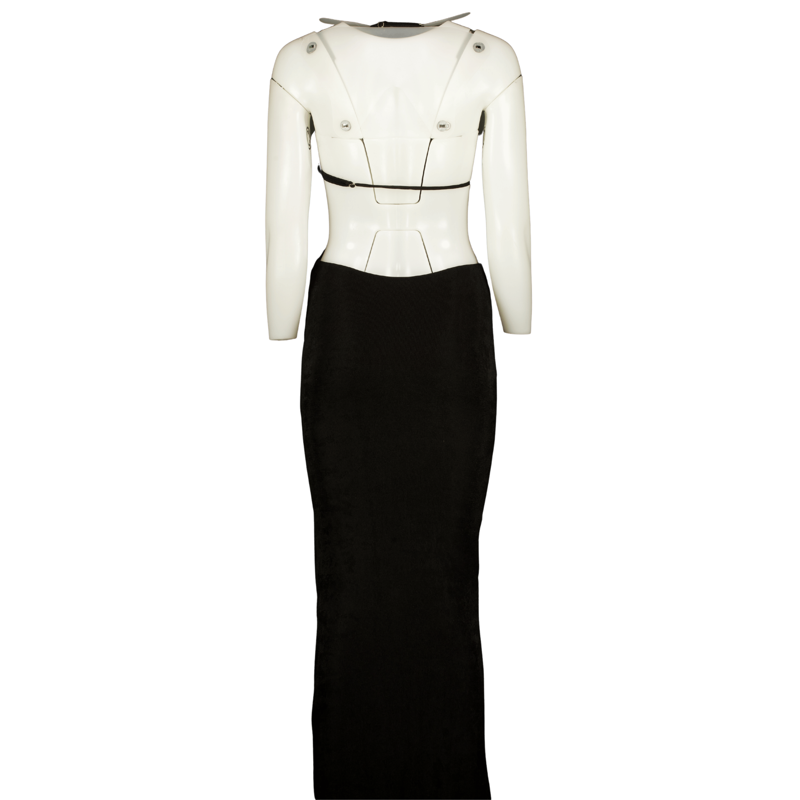 Oh Polly Black Jersey Halterneck Open Back Maxi Dress With Thigh Split UK S