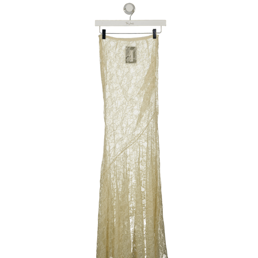 House of CB Vintage Cream Lace Maxi Skirt UK XS