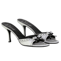 DIOR White Vintage Dior Monochrome Bow Mules UK 7 EU 40 👠