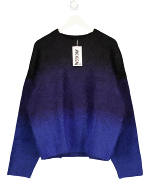 WEEKDAY Blue Faded Mohair-blend Sweater UK M