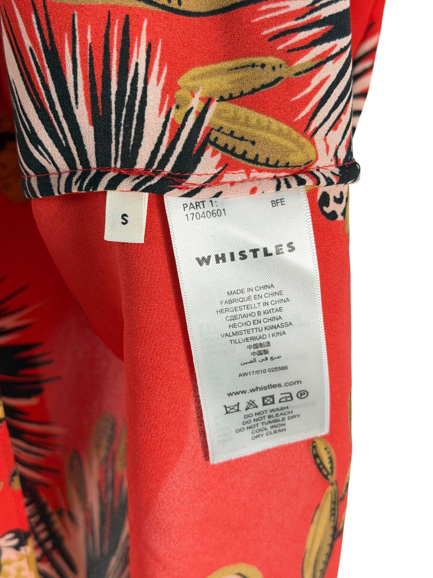 WHISTLES Red Floral Pattern Top UK S