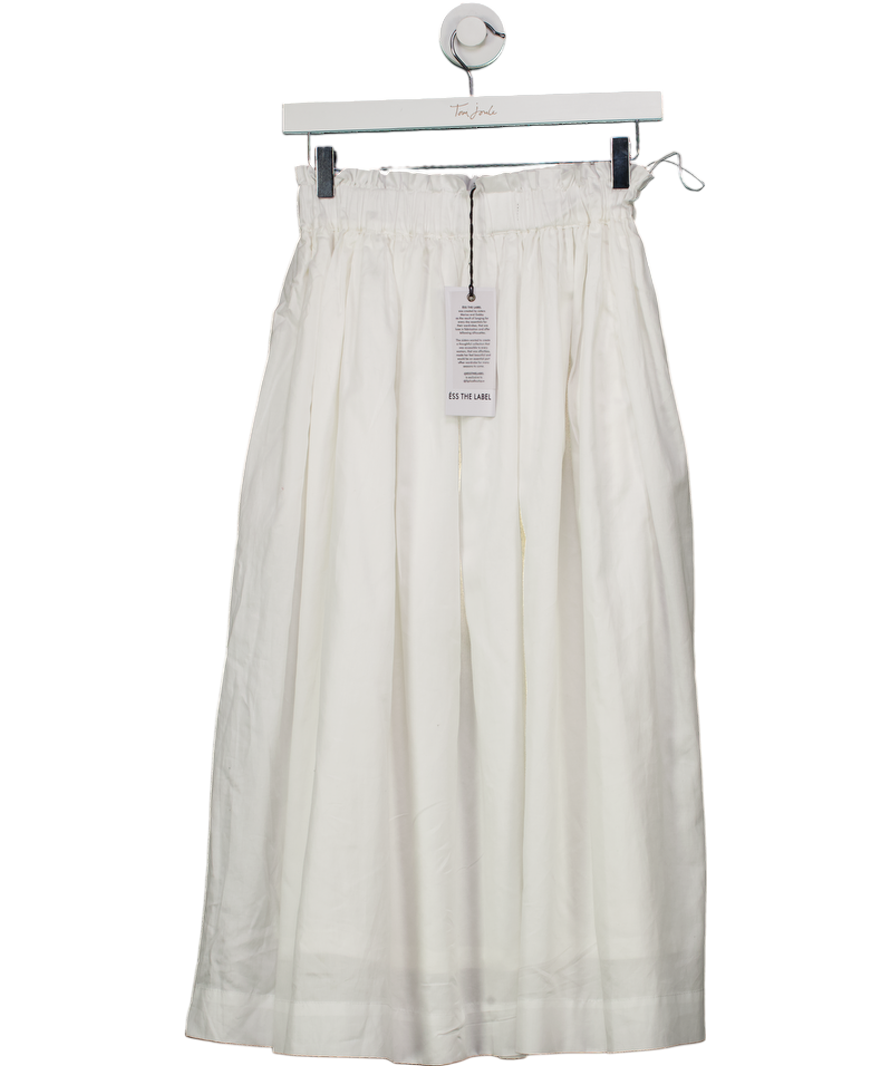 ESS THE LABEL White Pip Midi Skirt UK 8