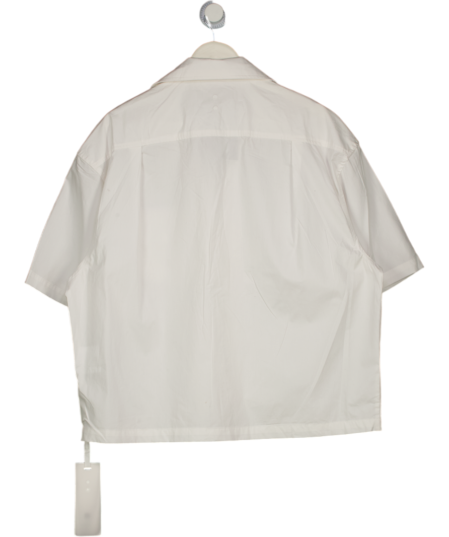 about:blank White Short Sleeve Logo Pocket Shirt UK L