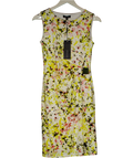 EPISODE Yellow Floral Dress With Gold Buckle Detail UK XS