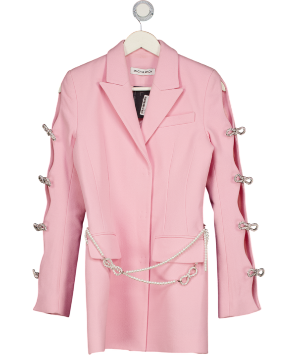 MACH & MACH Pink Mach & Mach  Bow And Pearl Blazer Dress UK 8