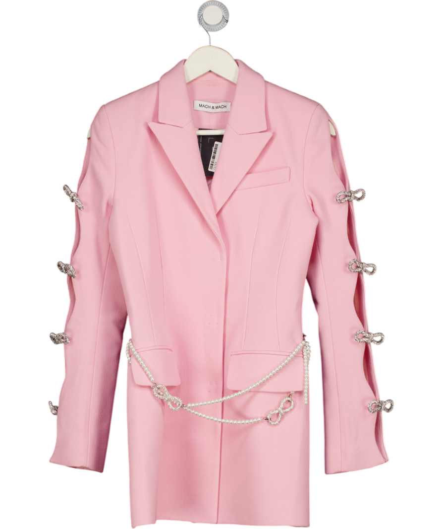 MACH & MACH Pink Mach & Mach  Bow And Pearl Blazer Dress UK 8