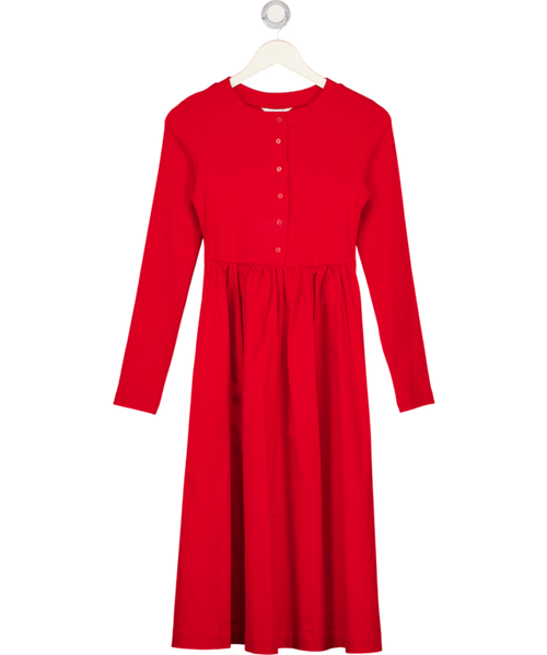 Red Maeve Long-sleeve Twofer Cardigan Midi Dress UK XS
