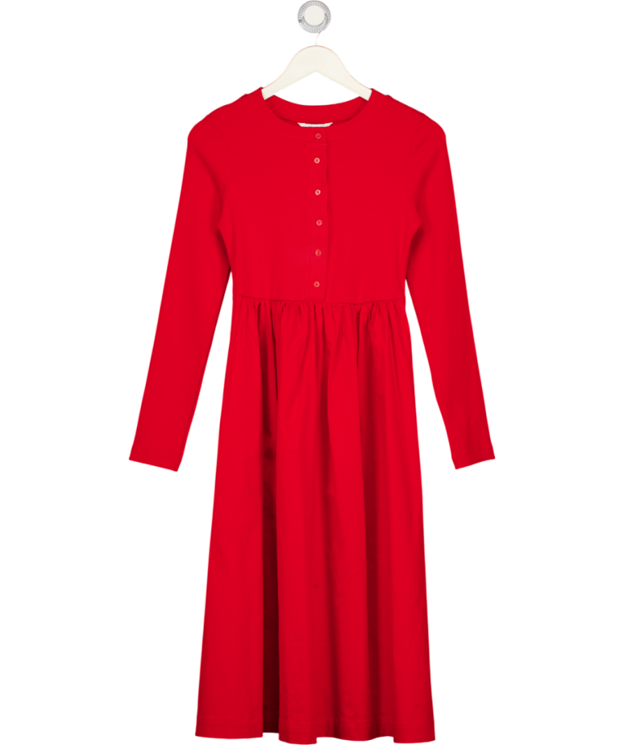 Red Maeve Long-sleeve Twofer Cardigan Midi Dress UK XS