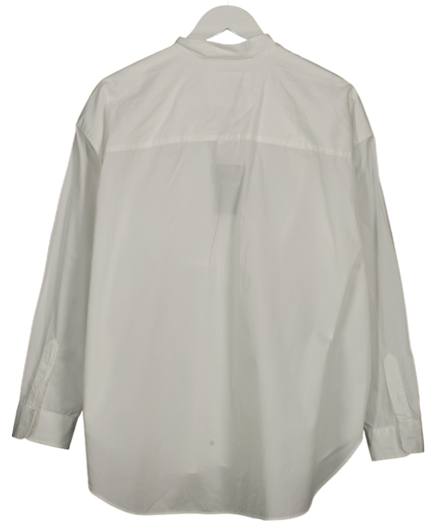 Frank & Eileen White Collarless 100% Cotton Dress Shirt UK S