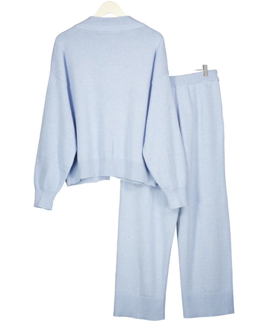 FREE PEOPLE 2-piece Baby Blue Knit Loungewear Set UK M